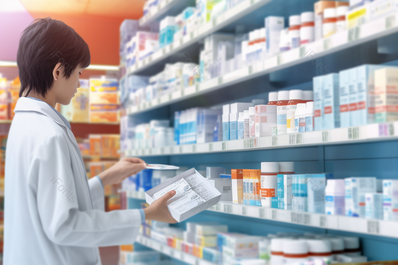 药店里的药剂师核对药品医疗保健用品摄影图,高清,摄影图,摄影图片,图片大全,摄影图免费下载